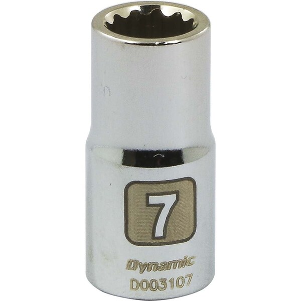Dynamic 1/4" Drive, 7mm Metric Socket, 12 Points D003107 - main